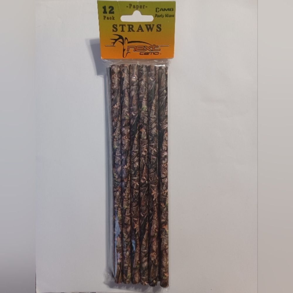 Camo Paper Straws 12 Pk